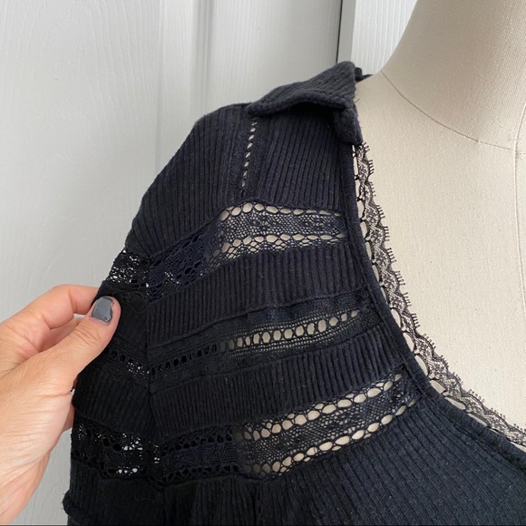 Free People Set to Stun Lace Flowy Boho Top - Picture 5 of 14